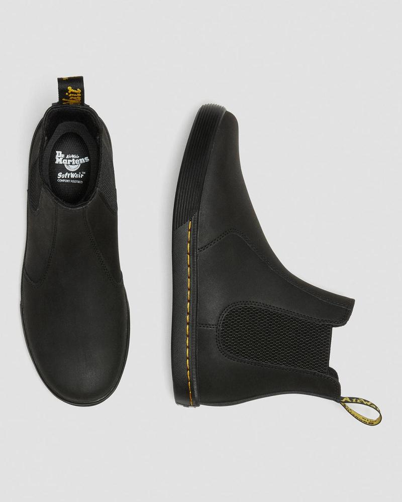 Dr Martens Makela Læder Casual Chelsea Støvler Dame Sort | DK 126JPQ